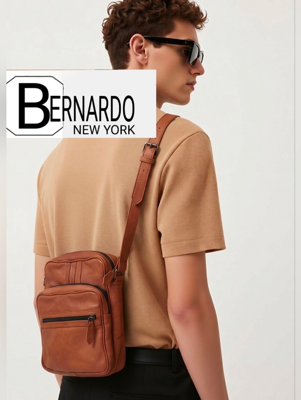 BERNARDO NY BROWN Leather Crossbody Bag. 👀 GORGEOUS SAKS